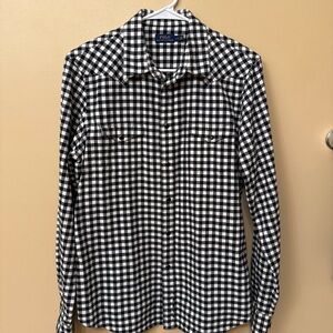 Ralph Lauren Black & White Gingham Button-Down western Shirt